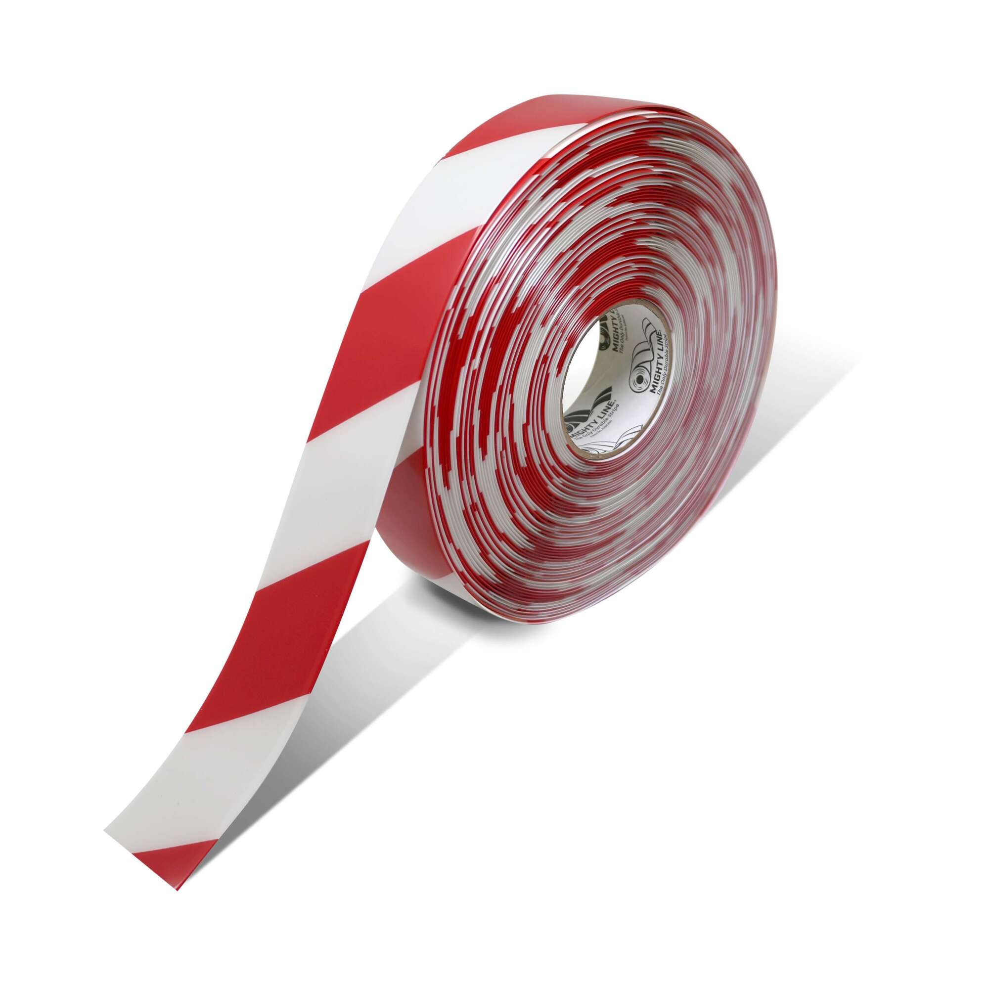 Mighty Line Industrial Floor Marking Tape, White/Red, 2in. x 100ft. Roll